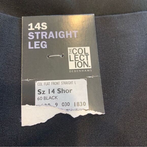 The Collection by Debenhams Black Pants Size 14S Flat Front Straight Leg - Picture 10 of 10